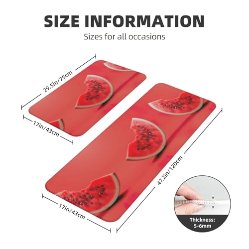Tapetes de cocina antideslizantes e impermeables EdWal con diseño de sandía 4