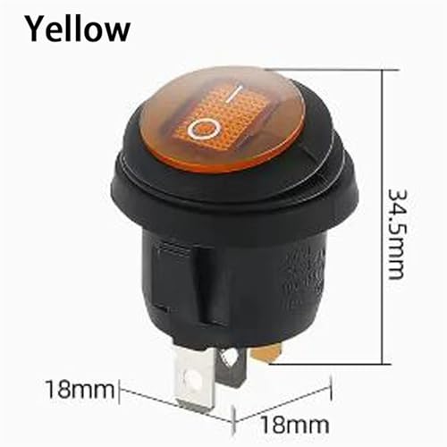 Interruptor basculante 12V SPST con botón LED amarillo para barcos y paneles eléctricos 2
