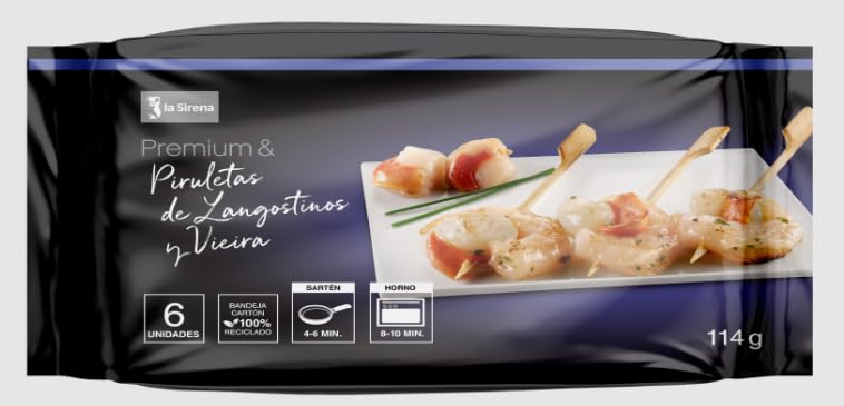 La Sirena Piruleta langostino y vieira premium, 114g