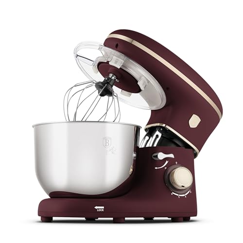 Berlinger Haus Leonardo Collection Küchenmaschine mit 6 Liter Edelstahlschüssel 1300 W und 6 Geschwindigkeitsstufen mit Pulsfunktion