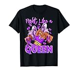 Fight Like A Queen Women Girl Lupus Awareness Purple T-Shirt