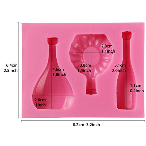 Funshowcase Mini Wine Bottles Silicone Mold For Sugarcraft Fondant Cake Cupcake Topper Polymer Clay Crafting Projects #TOP2
