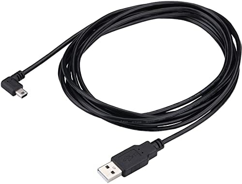 LARRITS 15FT USB 2.0 A to Mini B USB Cable 90 Degree Right Angle Power Supply Charge Cord Extra Long for Garmin Nuvi GPS Car Dash Cam Dashcam DVR Backup Camera Camcorder…