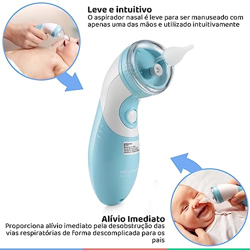 Multikids Baby Aspirador Nasal Elétrico Azul Perfect Baby - Bb1165