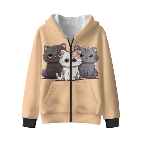 Cute Zip up Jacket Thick Hoodie for Girls 6-16 Fashion Sweatshirt Fall Outfits Long Sleeve
