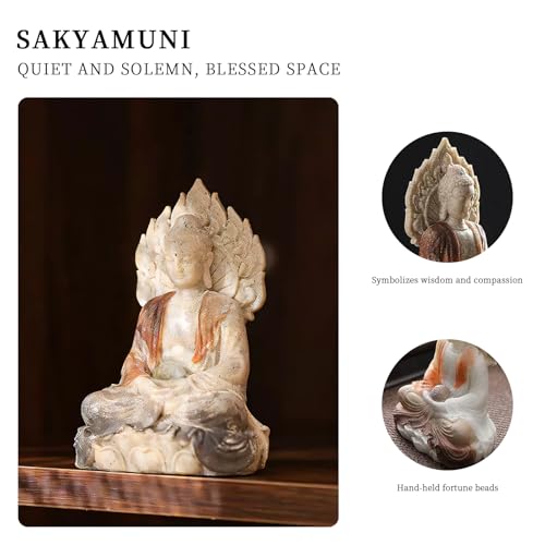 Estatua de Buda Shakyamuni en Resina Pintada a Mano miniatura 4