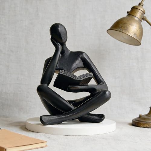 Abstract Art Thinker Statue - Reading Thinker Sculpture Figurine,...