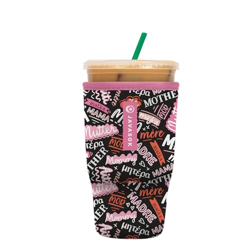 Sok It JavaSok Iced Coffee & Cold Soda Insulated Neoprene Cup Sleeve (Mom Love, Large: 30-32oz)