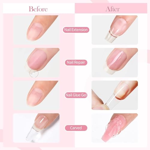 Image of THR3E STROKES 7D Sculpting Gel for Nail Art - Clear 15g Hard Builder Gel for Nail Extension, Carving & Embossing | Non-Sticky Texture, 7D Pattern Design Gel - Professional & DIY Use (CLEAR JAR)