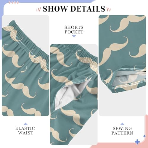 ALAZA Mustache Seamless Pattern Pajamas Bottoms with Pockets Comfy Pjs Sleepwear Elastic Waistband Pajamas Pants Lounge Pants for 6-14 Years4