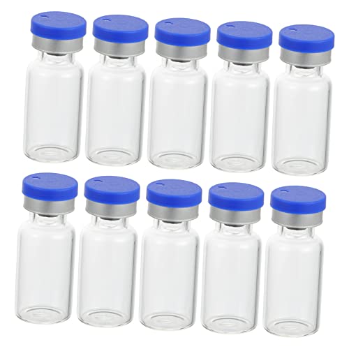 HAWILLOSCH 3ml Glass Bottles Lids Dispensing Sample Jars Flat Base Leakproof for Lab Home Use