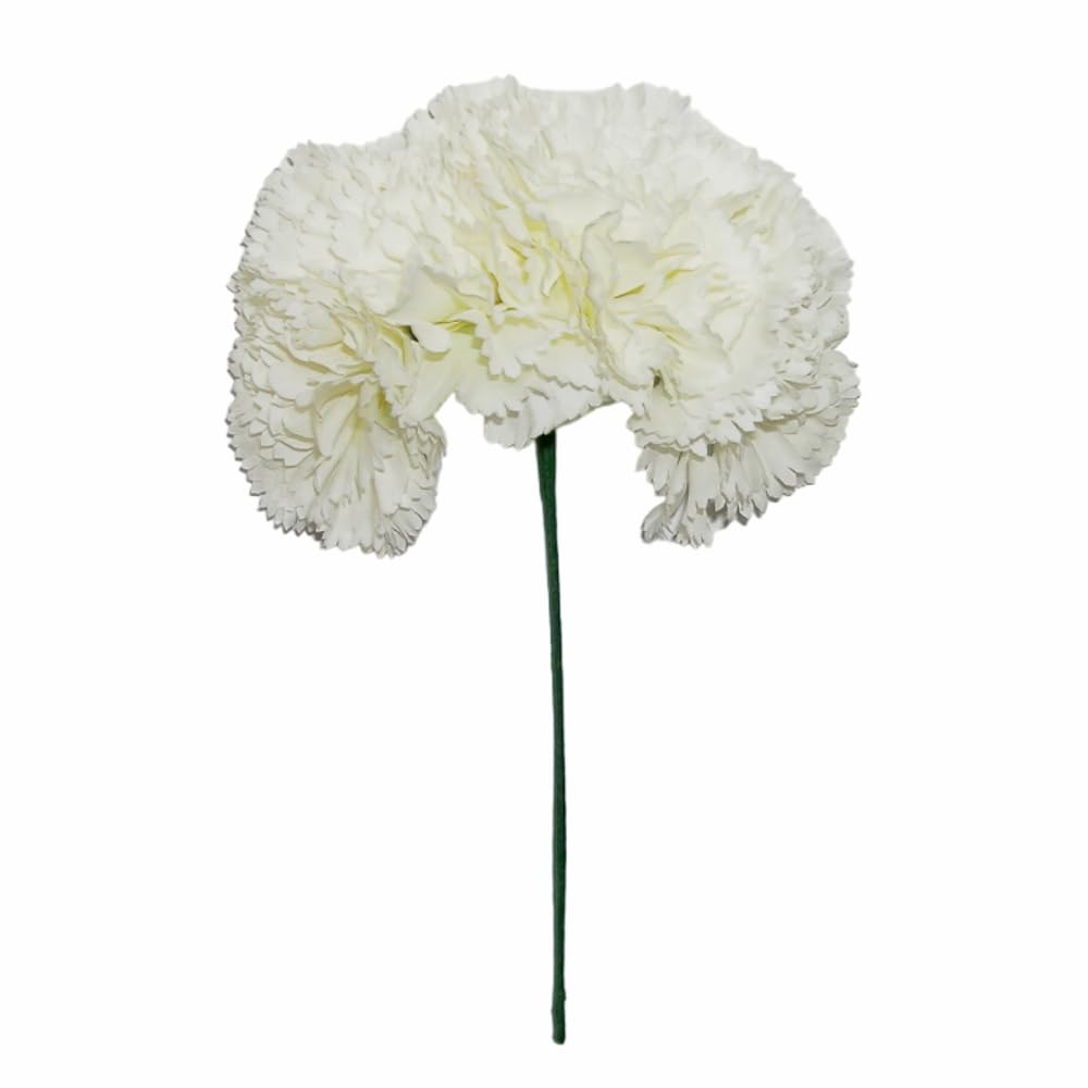 Flor ramo compuesta por 4 claveles medianos para el cabello (MARFIL)