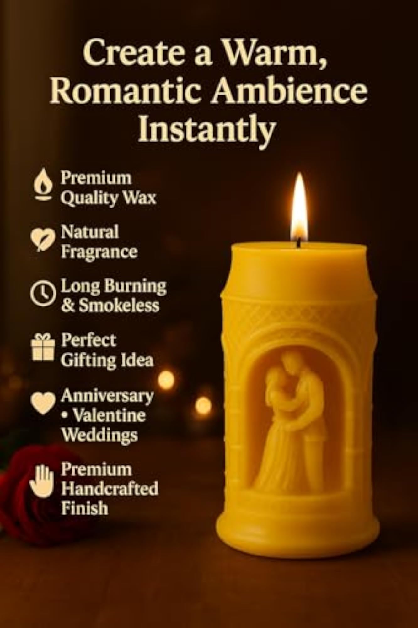 Nectar Scented Couple Hut Candle, Gift for Home Decor