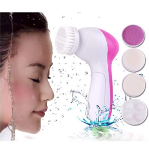 Sassywhite 5 IN 1(CLEANSER,MASSAGER,EXFOLIATOR,SCRUBBER,face cleaning brush)Face scrub( AA battery,) solves acne, REMOVES BLACKHEADS IN SECONDS, men & women all skin types.
