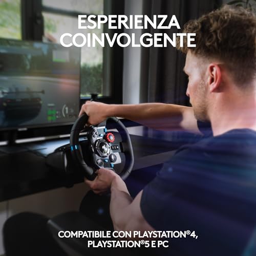 G29 Driving Force volante da corsa e pedali, Spina di alimentazione britannica - Nero - Controller - Immagine 3