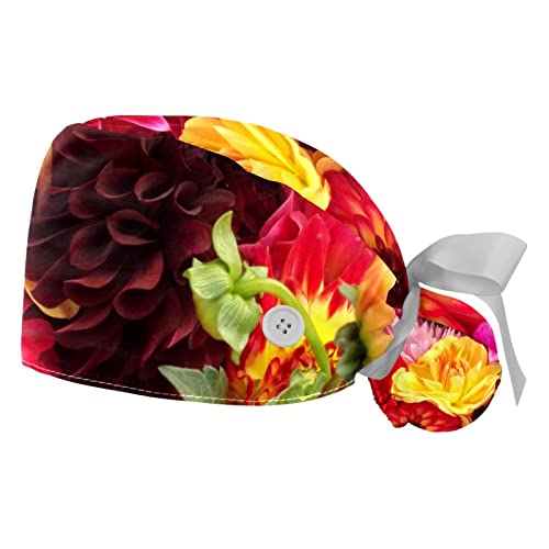 Chapeaux bouffants JDEZ et casquettes de travail à fleurs colorées pour femmes et hommes