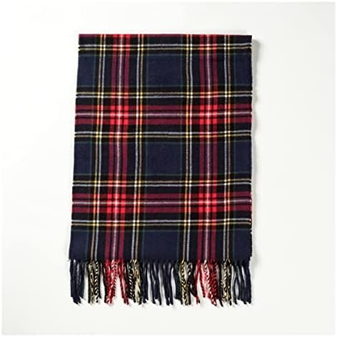 Classic Red Plaid Children Scarf Warm Winter Small Narrow Shawl Women Children Lovely Fashion Casual Scarves for Child Boy Girl (Color : Navy Blue, Material : Acrylic)