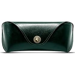 SUNGAIT Vegan Leather Glasses Case Portable Sunglasses Holder Hard Shell Slim Design Travel-Ready