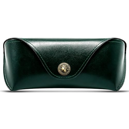 Image of SUNGAIT Vegan Leather Glasses Case Portable Sunglasses Holder Hard Shell Slim Design Travel-Ready