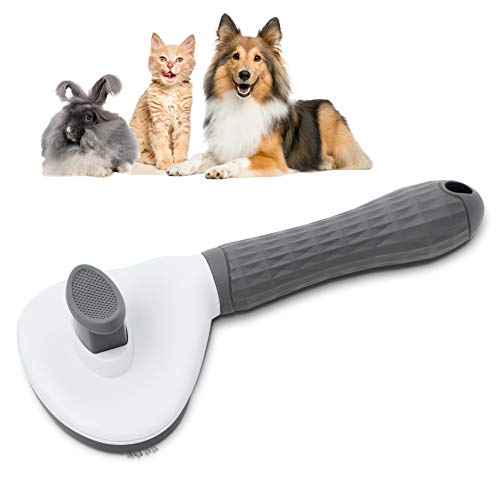 ANYPET Self Cleaning Slicker Brush for Dogs and Cats, Rabbits, Pet Grooming Hair Brush with Pins, Reduce Shedding, Mats and Tangles, Multicolor