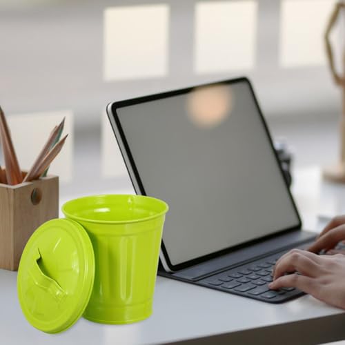 Mini caneca de basura de escritorio con tapa 2 piezas miniatura 5