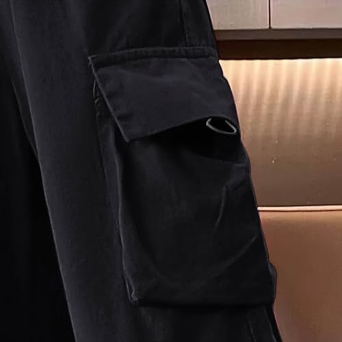 Beessbest Kids Cargo Pants Baggy Oversized High Waist Elastic Waistband Parachute Pants with 4 Pockets Youth 5-15Y4
