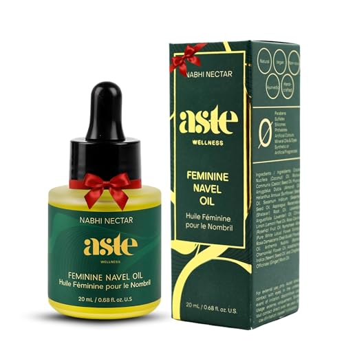 ASTE Aceite Ayurvédico Para El Ombligo, Aceite De Ricino, Jengibre, Shatavari Y Neem | Aceite Vegano Para El Ombligo: Ritual Para Nutrir La Piel, Dormir Y Mejorar El Bienestar | (0.68 Oz)