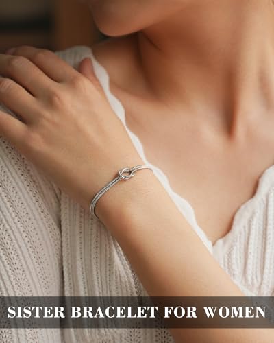 Tarsus Love Knot Sister Bracelet, Sister Birthday Mothers Day Christmas Jewelry Gifts for Sisters Women2