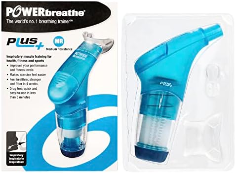 パワーブリーズ POWERbreathe PLUS 呼吸筋トレーニング器具 パワーブリーズプラス Medium Resistance 重負荷 ブルー BLUE [並行輸入品]