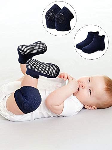 Miniatura 4 de Juego de 10 pares de rodilleras antideslizantes para bebés y calcetines antideslizantes para bebés, unisex para niños pequeños, calcetines