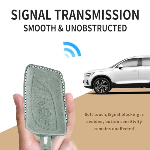 Étui de clé en cuir premium bleu conçu pour la télécommande Lexus - 3
