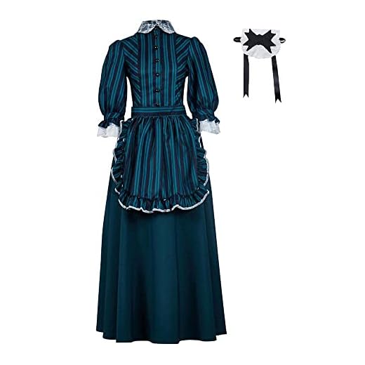 VintageCos Haunted Mansion Costume Maid Apron Dress Butler Castmember Costume Ghost Halloween Outfits