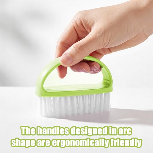 Image of 12 Pcs Small Scrub Brushes, 4 inch Heavy Duty Stiff Bristles Cleaning Brushes, Durable Small Cleaning Brush for Bathroom, Showe, Sink, Kitchen, Bathtub, Floor (4 Colors)