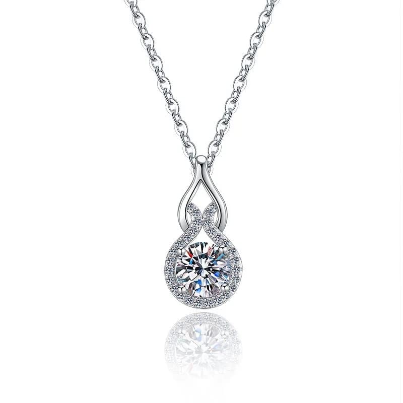 Collier en argent Moissanite 1.0 CT VVS1 bijoux pour femmes