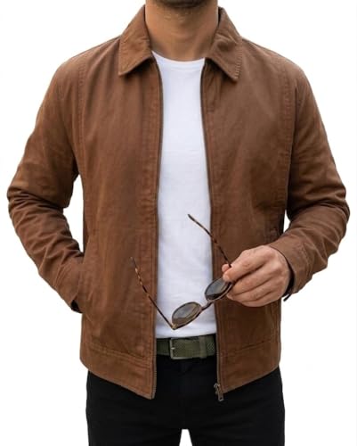 Image of Summer Lightweight Canvas Breathable Cotton Jacket For Men | Punk Gothic Brando Biker Coat Classic Rock Streetwear Belted Jacket