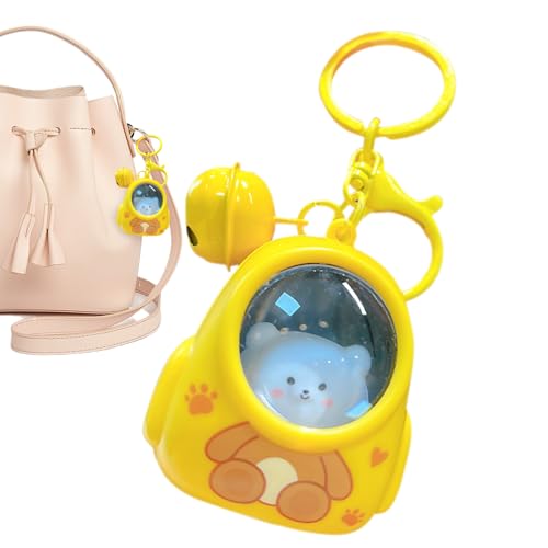 Llavero con colgante de luz nocturna, llavero de luz nocturna, accesorios de decoración de bolsa creativa, novedoso adorno colgante de dibujos animados para mujeres y niñas, amarillo, Refer to