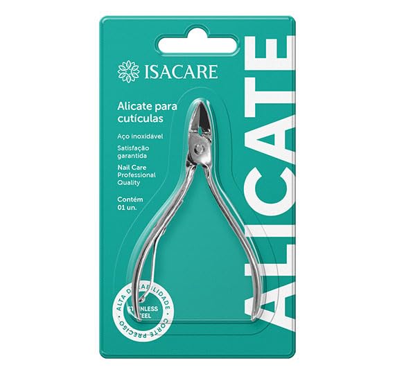Isacare Personal - Alicate de Cutícula | Aço Inoxidável com Cabeça Curta, Corte Preciso e Esterilizável em Autoclave