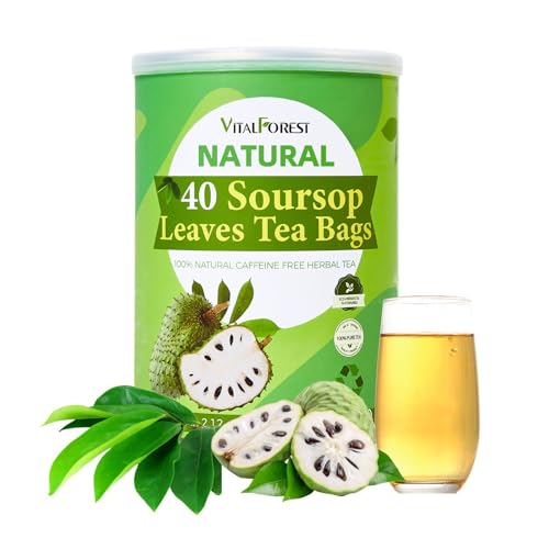 40 Soursop Leaves Tea Bags, Dried Soursop Graviola Leaves Tea, Sour Sop Leaves