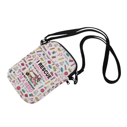 MNIGIU Funny Sewing Gift Quilter Gift Sewing Fabric Lover Sewing Humor Crossbody Bag for Quilter