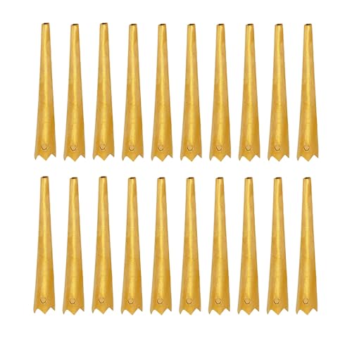 Lord of Battles Medieval Pure Solid Brass Aiglets Set of 10 to 20 Ideal Lace Tips Replacement for Medieval Clothes and Gambesons (Castle Top Solid Brass Aiglets 3.8 cm - 20 Pcs)