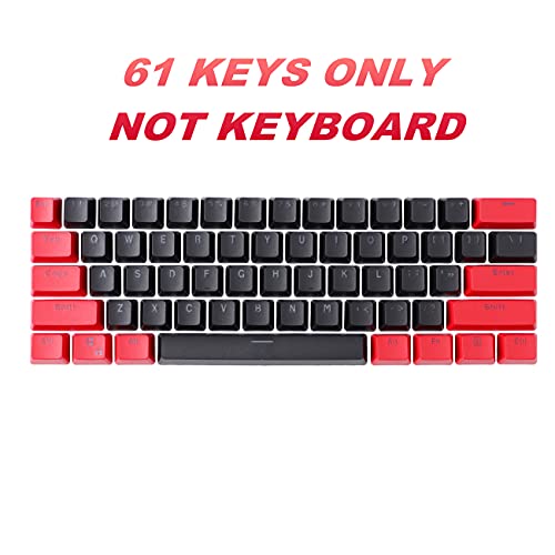 Image of GTSP Red and Black Keycaps 60% Percent PBT Key Cap Set with 6.25U Space Key for Cherry MX Gateron Kailh Switches Gaming Keyboard (Only keycaps)
