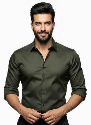 Image of Amazon brand - INKAST Men's Stylish Solid Satin Casual Shirt for Men Full Sleeves| Poly Satin Silk Shirt