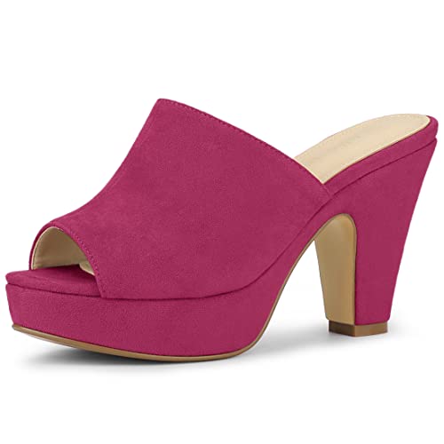 Image of Allegra K Women's Open Toe Platform Chunky Heel Slides Sandals | Party Sandals
