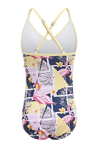 Image of Girls One Piece Swimsuits Hawaiian Ruffle Swimwear Beach Bathing Suit for Summer Vacation