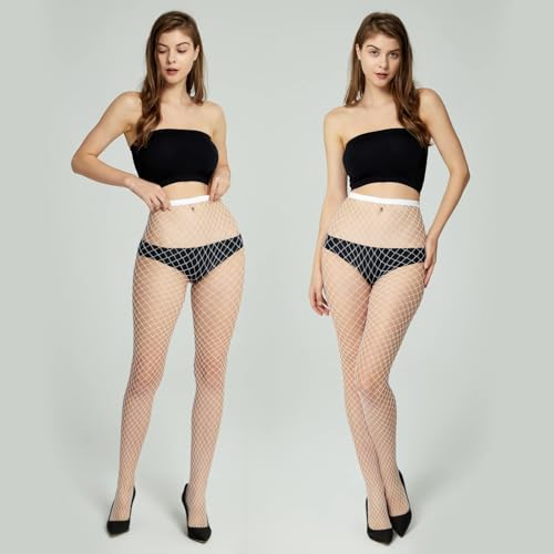 Image of Fishnet Stockings Lace Patterned Tights High Waist Pantyhose Fishnets for Women