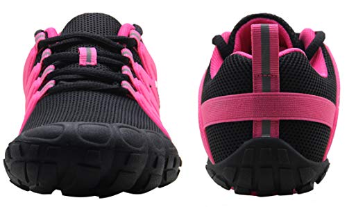 Weweya Women's Barefoot Shoes for Women Workouts Wide Width Shoes Minimalist Road Running Shoes Outdoor Beach Yoga Volleyball Cycling Shoes Cross Training Trainer Black Hot Pink US Size 8 8.5 - Thumbnail 6