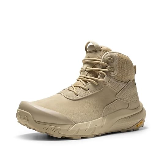 NORTIV 8 Bottes Militaires Homme Imperméables Chaussures de Combat Tactiques Randonnée,Size 43,Sable,SNMT246M