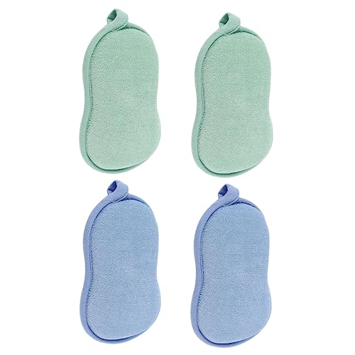 BIUDECO 4 piezas Esponjas de Baño Dobles Exfoliantes para Bebés y Esponjas de Ducha Suaves y Duraderas para Limpieza Corporal