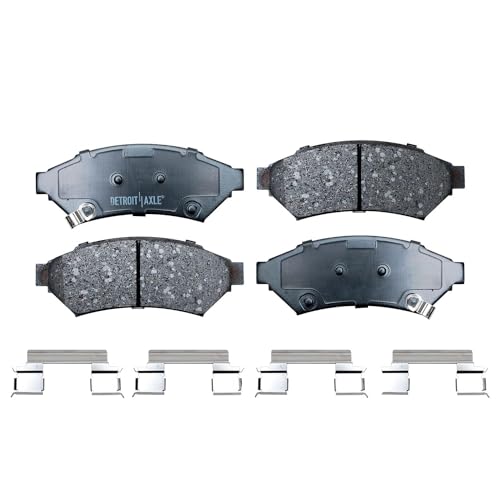 Image of Detroit Axle - Brake Pads for 2005-2008 Pontiac Grand Prix, 2005-2009 Buick LaCrosse Allure, Ceramic Brakes Pads w /Hardware 2006 2007 Front and Rear Replacement