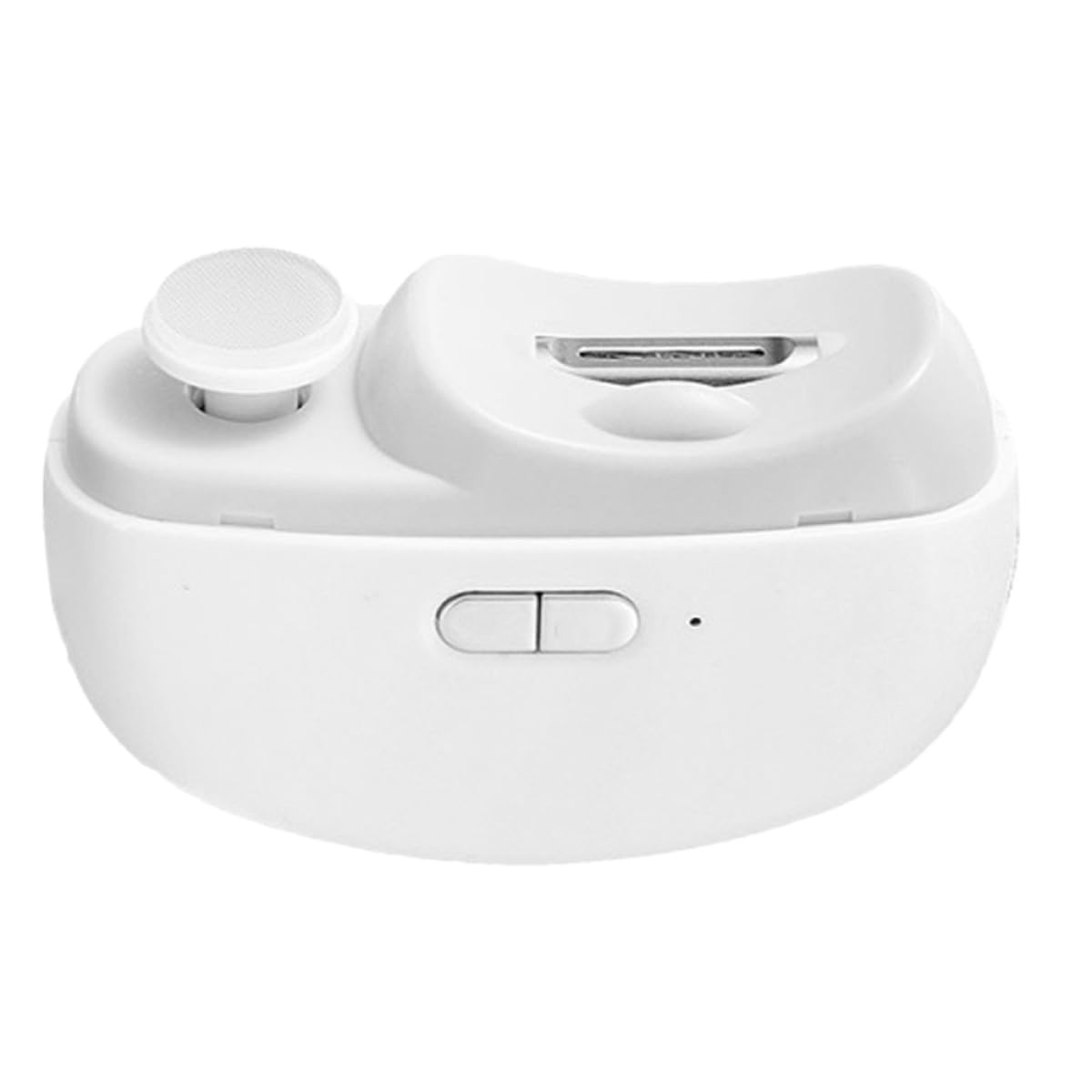 Tagliaunghie Elettrico Bianco 2 in 1 con Luce Led, Effetto Lucidante Fine, Ricaricabile 500mah, per Adulti e Ragazzo Ragazza, in Abs e Lega Resistente